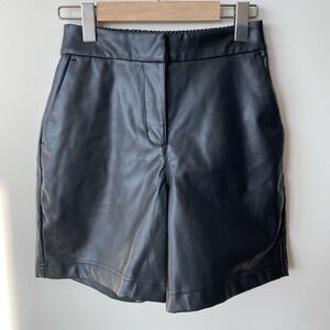 Plenty Black Vegan Leather Women Shorts
